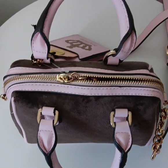 Juicy Couture Classic Scottie Dogs Pink and Brown Mini Satchel - Picture 8 of 10